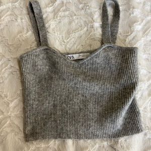 Grey Zara crop top